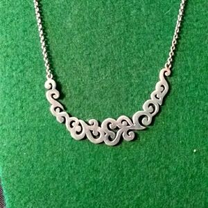 Sterling silver Barce scroll necklace